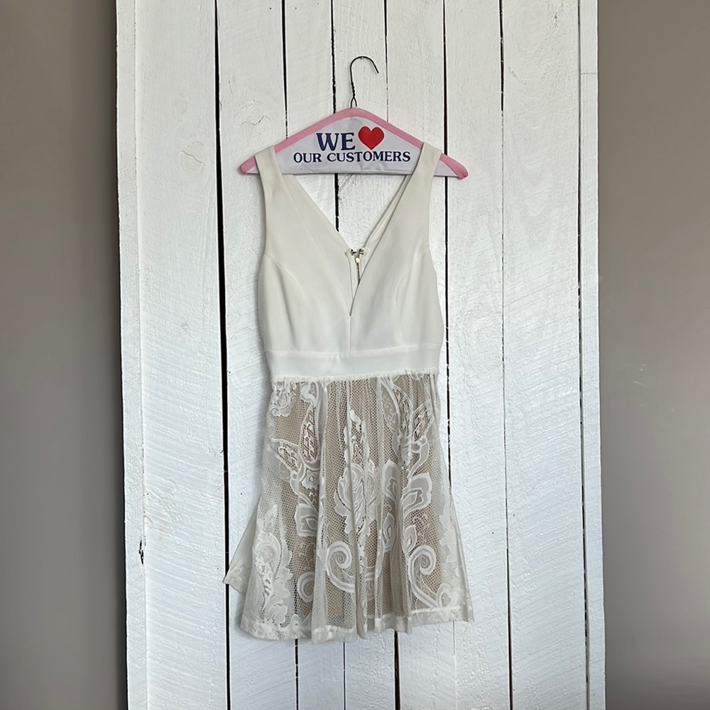 Cute white lace overlay dress